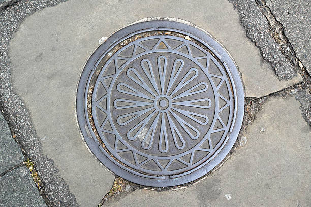 istock Metal Manhole Cover On The Walkway 476949866