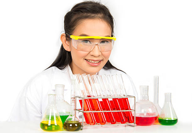 istock Scientist happy studying chemical element in laboratory 476950140