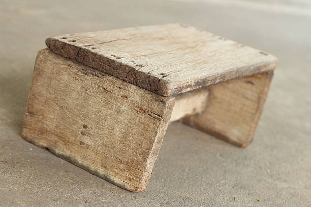 istock small wooden chair on  a grey background. 476950404