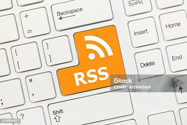 White Conceptual Keyboard Rss Stock Photo - Download Image Now