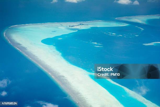 Aerial View Of Islands And Coral Reefs In Maldives Stock Photo - Download Image Now - 2015, Aerial View, Archipelago