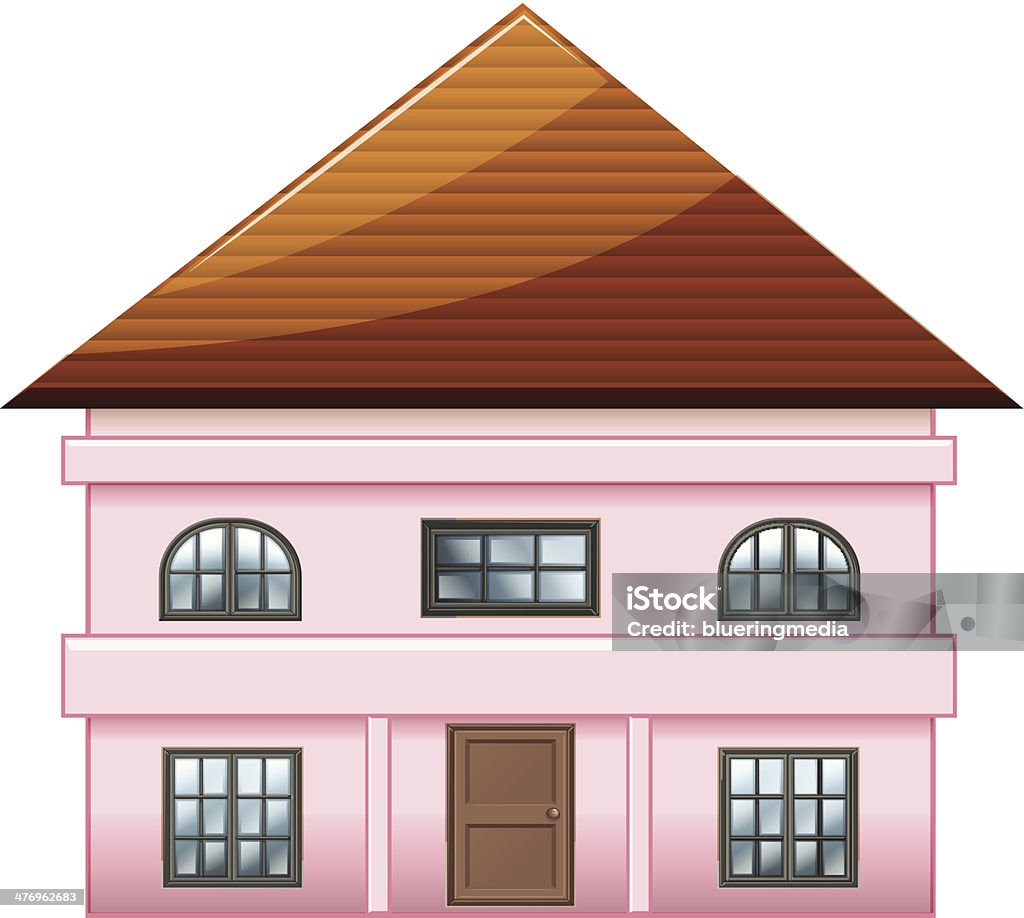 single detached pink house single detached pink house on a white background Architect stock vector