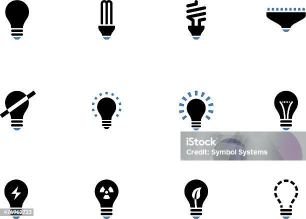 Light Bulb And Cfl Lamp Duotone Icons Stock Illustration - Download Image Now - Advice, Atom, Brain