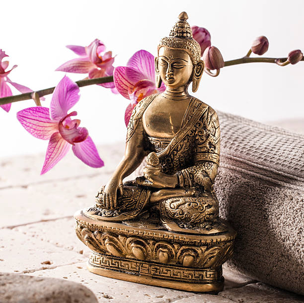 istock zen symbols with Buddha for wellness 476963390