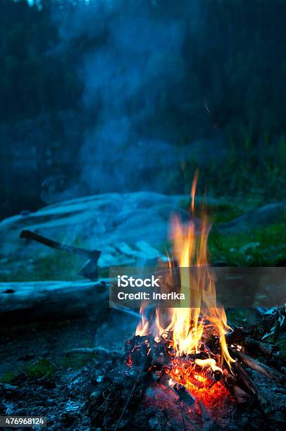 Camp Fire Stock Photo - Download Image Now - 2015, Activity, Adventure