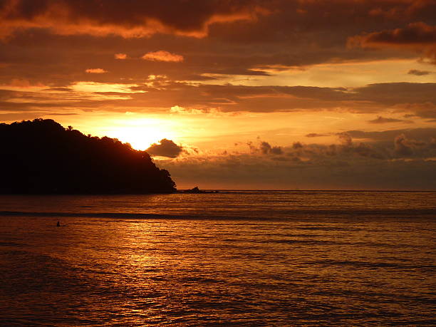 Sunset with paddle-boarder in Sayulita, Mexico