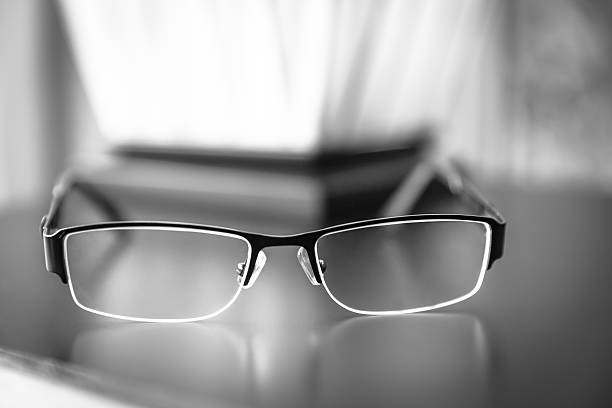 istock Closeup of new glasses on surface 476971624
