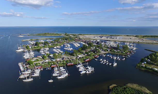 istock Aerial view of Ishoej harbour, denmark 476972338