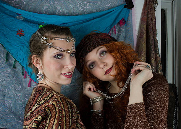 istock Two beautiful young women dressed as gypsies 476976305