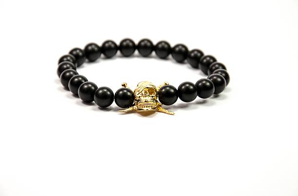 Skull figure men bracelet isolated by white background 
