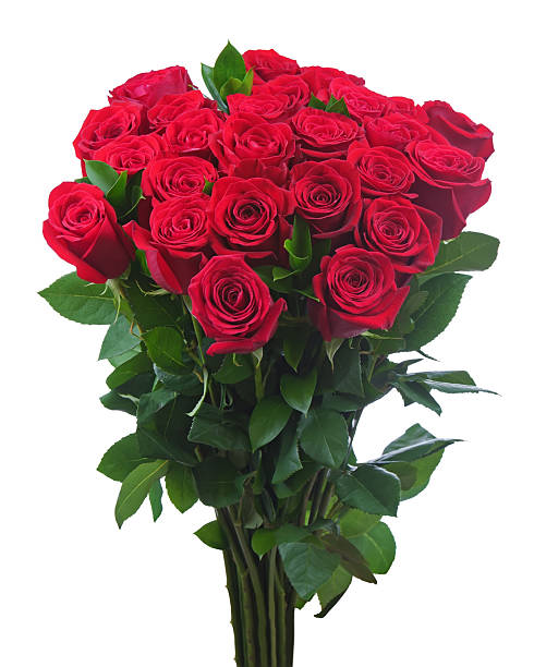 istock Flower bouquet from red roses isolated on white background. 476980271