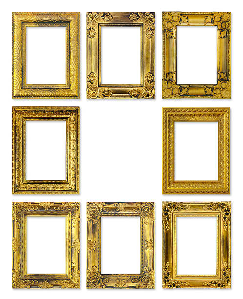 istock antique gold frame on the white background 476980435