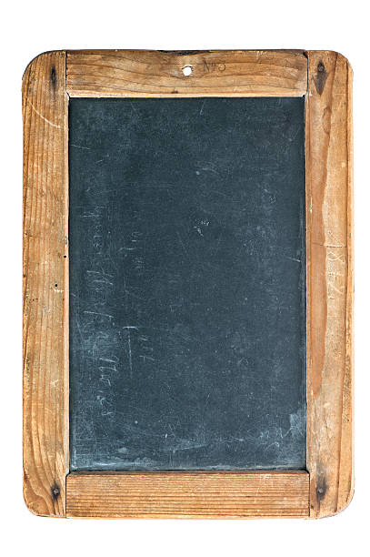 istock Vintage chalkboard with wooden frame isolated on white 476982098