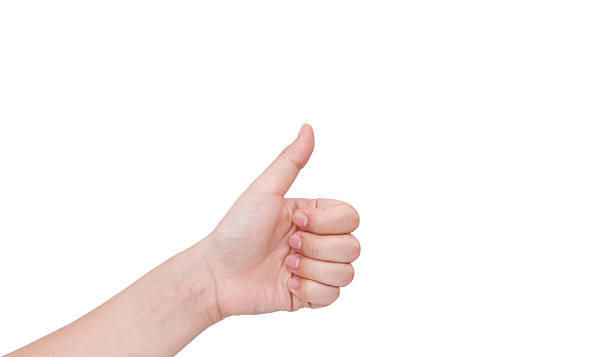 istock Thumbs up hand sign isolated on white background 476982363