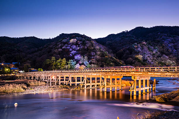 togetsukyo bridge - togetsu kyo bridge - fotografias e filmes do acervo