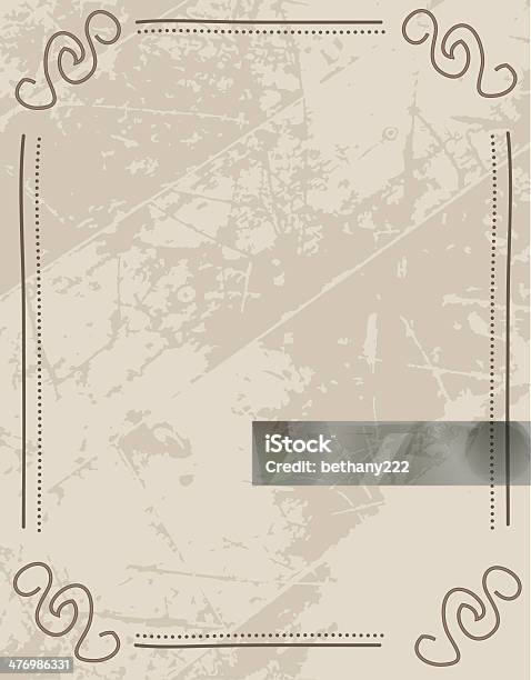 Tan And Grey Woodgrain Grunge Background With Lineart Frame Border Stock Illustration - Download Image Now