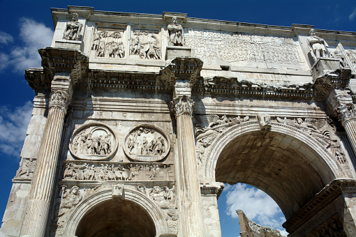 Arch of Constantine, famous ancient triumphal arch of Rome, Italy