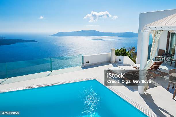 White Architecture On Santorini Island Greece Stock Photo - Download Image Now - Hotel, Luxury, Greece