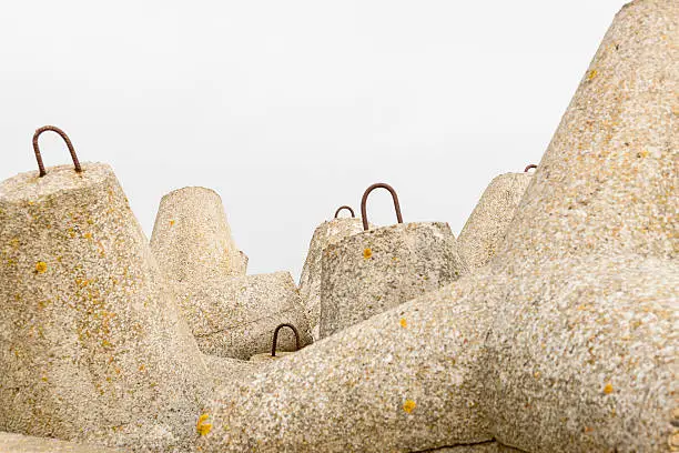 Concrete breakwater.