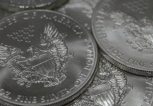 istock Close Up of Silver Coins 476992288