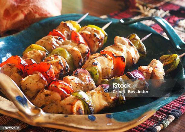 Grilled Chickenshish Kabob Stock Photo - Download Image Now - 2015, Barbecue - Meal, Bell Pepper