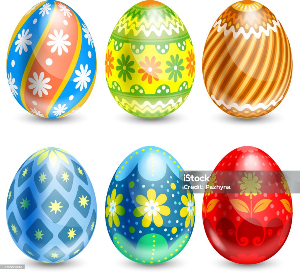 Easter eggs Set of beautifully painted Easter eggs Animal Egg stock vector