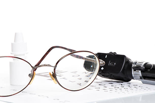 istock Ophthalmoscope, eye test and glasses 476993230