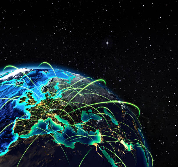 istock flying routes in Europe 476993319
