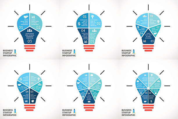 Vector light buble infographics set. Template for circle diagram, graph Layout for your options or steps. Abstract template for background. buble stock illustrations