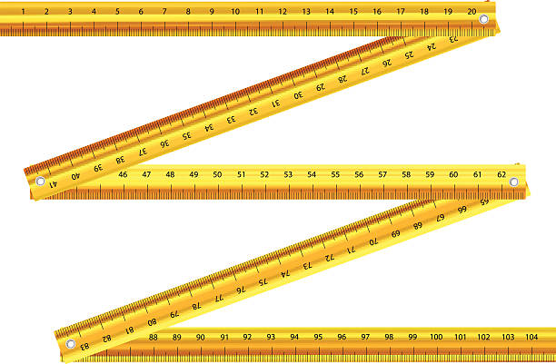 miara stolarska - folding ruler stock illustrations