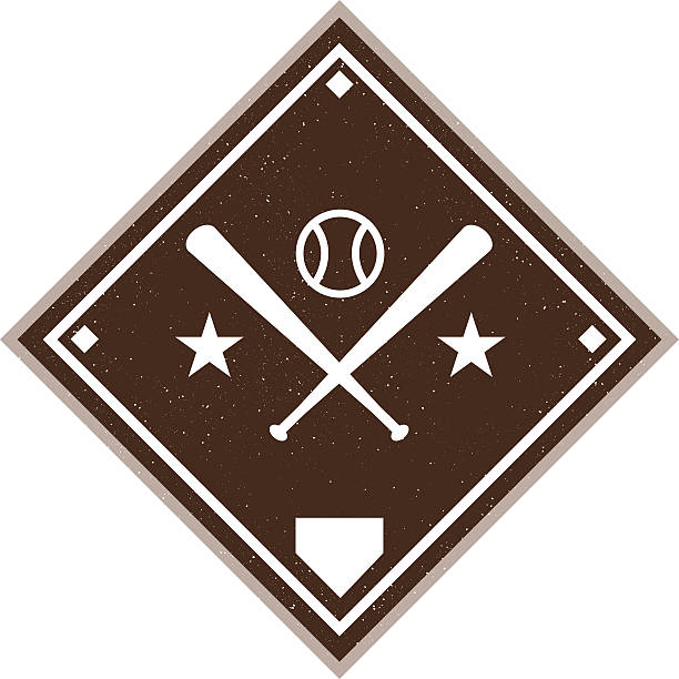 Vintage Baseball Diamond vector art illustration
