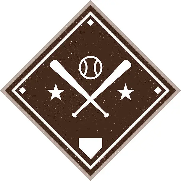 Vector illustration of Vintage Baseball Diamond