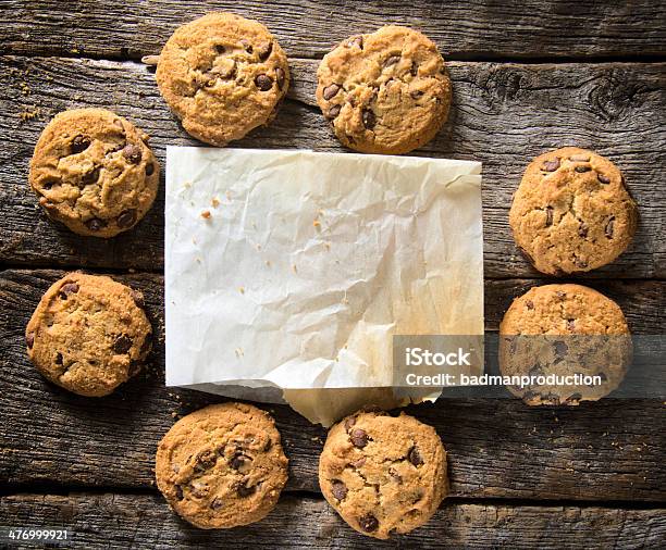 Blank Paper And Cookies Stock Photo - Download Image Now - Chocolate, Cookie, Food