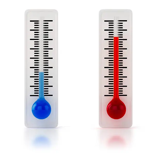 3d thermometer on white background