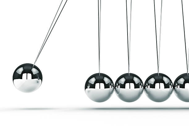 istock 3d image render of newton's cradle on white background 477001192