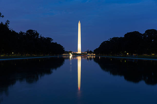 istock Washington monument in front of reflecting pool 477001770