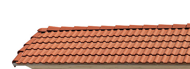 istock Roof tiles isolated on white background 477003978