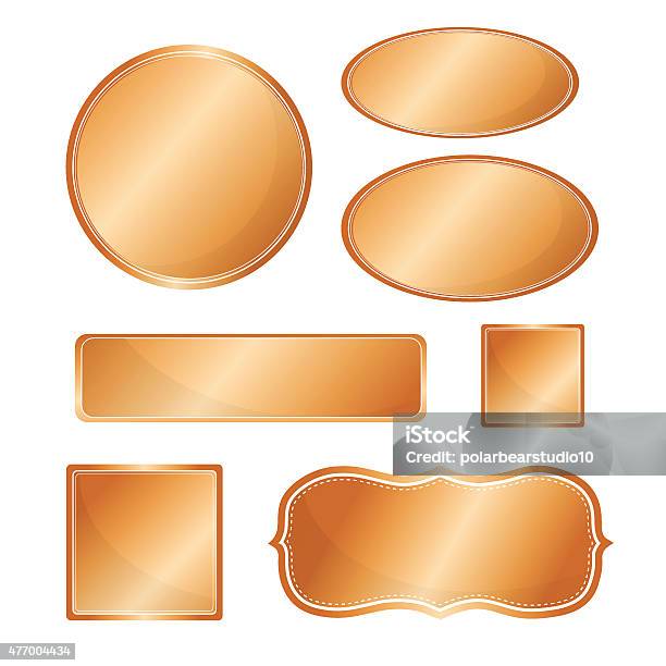 Blank Metallic Icon Set Copper Stock Illustration - Download Image Now - 2015, Art, Art And Craft