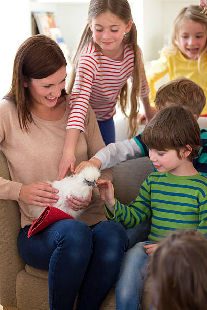 istock Children With A Pet Chicken 477005874