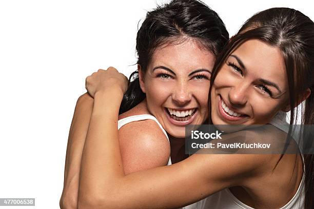 Portrait Of Two Beautiful Happy Young Woman Stock Photo - Download Image Now - 2015, Adult, Adults Only