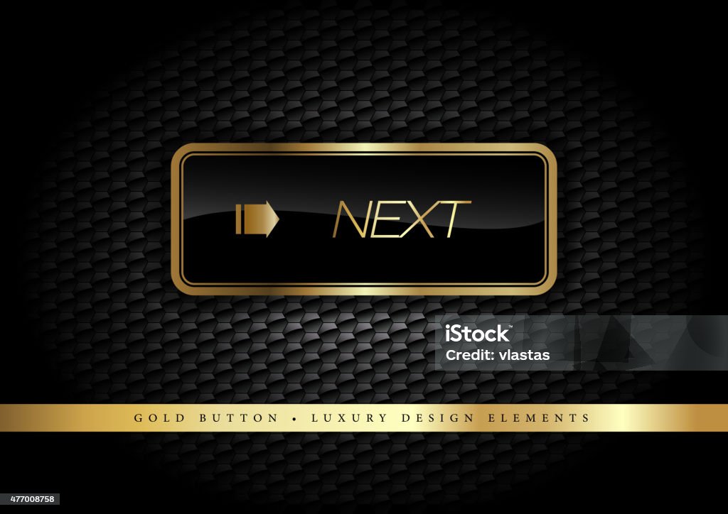 Gold Button Gold button on the luxury black background. More golden buttons in this style on my portfolio. Push Button stock vector