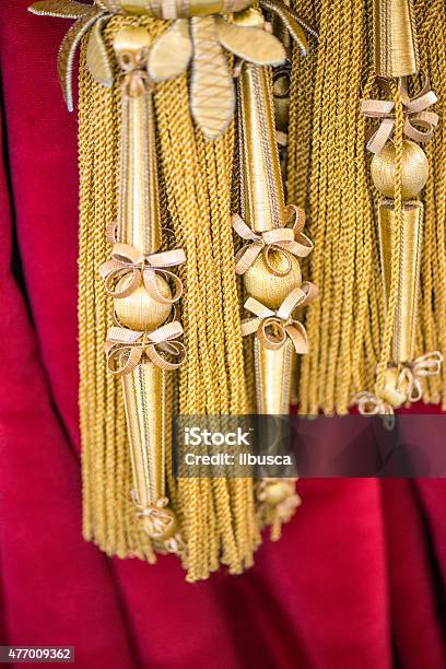 Detail Of Theatre Curtain Trimmings Textile Manufacturing Products Stock Photo - Download Image Now