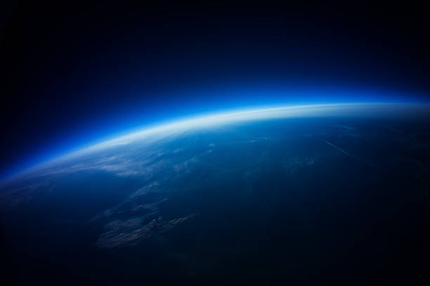 Near Space photography - 20km above ground / real photo stock photo