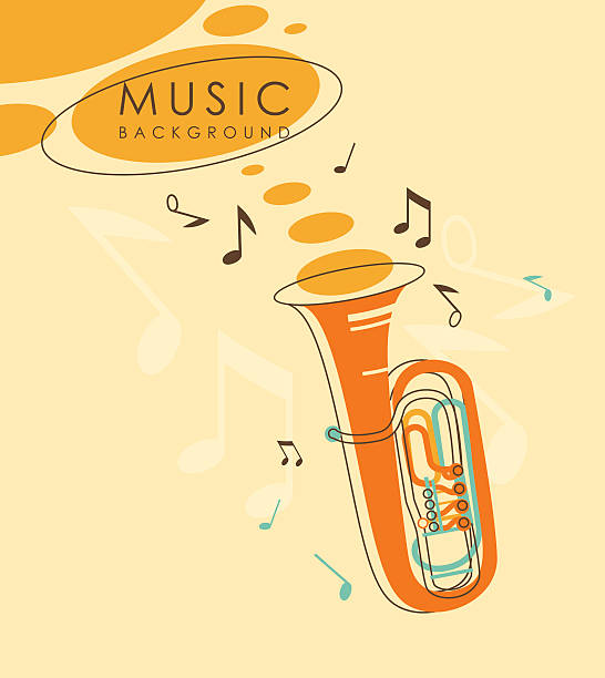 retro tło muzyczne tło - brass band stock illustrations