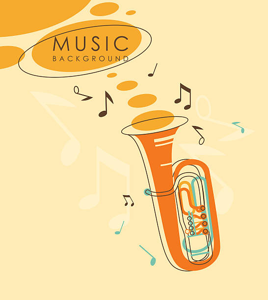 ilustrações, clipart, desenhos animados e ícones de vintage fundo musical abstrato - bugle music musical instrument musical note