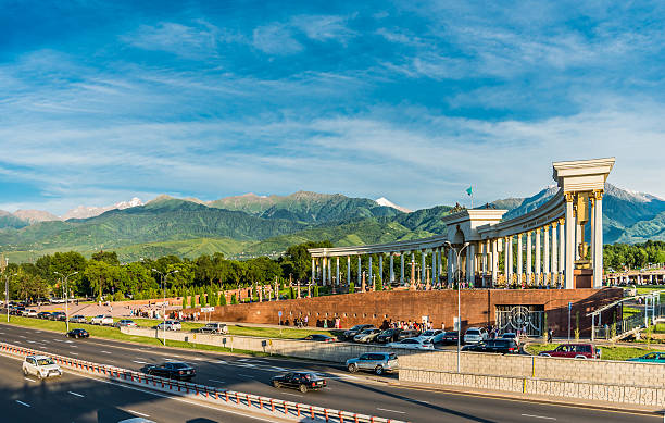 Almaty city Entrance gate to presidential gardens in almaty kazakhstan almaty photos stock pictures, royalty-free photos & images