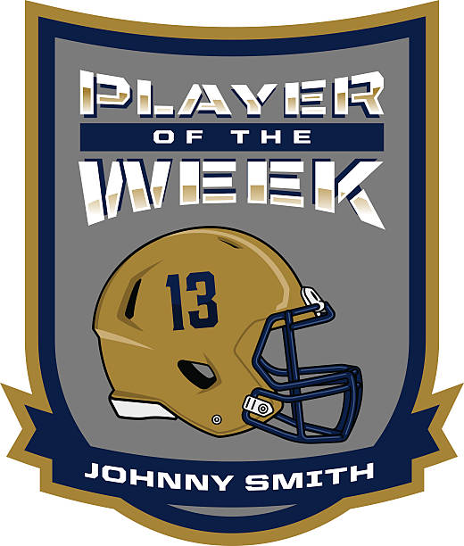 Player of the Week Player of the Week shield. Customize with your own colors, text and logos. most valuable player stock illustrations