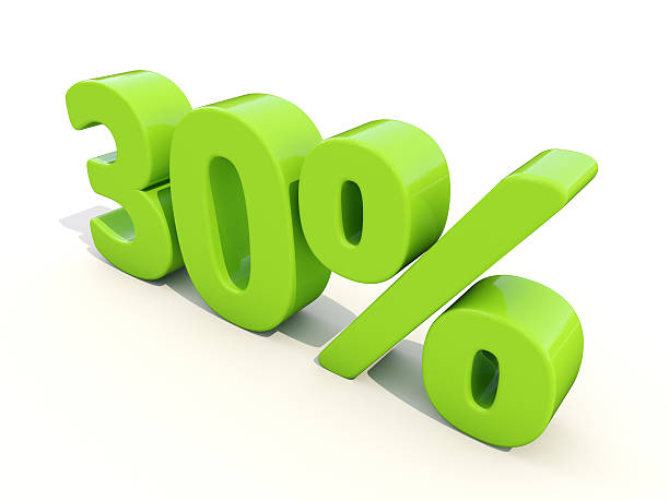 istock 30% percentage rate icon on a white background 477016779