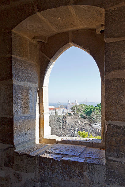 istock Gothic window of the Sao Jorge (St. George) Castle, Lisbon 477017385
