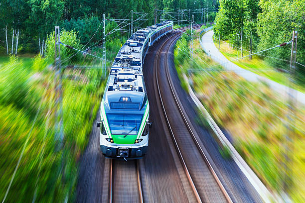 モダンな高速鉄道 - train public transportation passenger train locomotive ストックフォトと画像